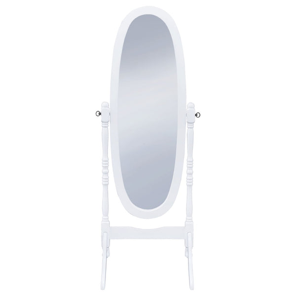 English Elm Dunne Oval Pivoting Full Length Floor Mirror in White for Bedroom or Dressing Room B062P516888