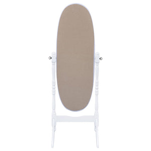 English Elm Dunne Oval Pivoting Full Length Floor Mirror in White for Bedroom or Dressing Room B062P516888