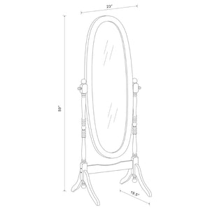 English Elm Dunne Oval Pivoting Full Length Floor Mirror in White for Bedroom or Dressing Room B062P516888