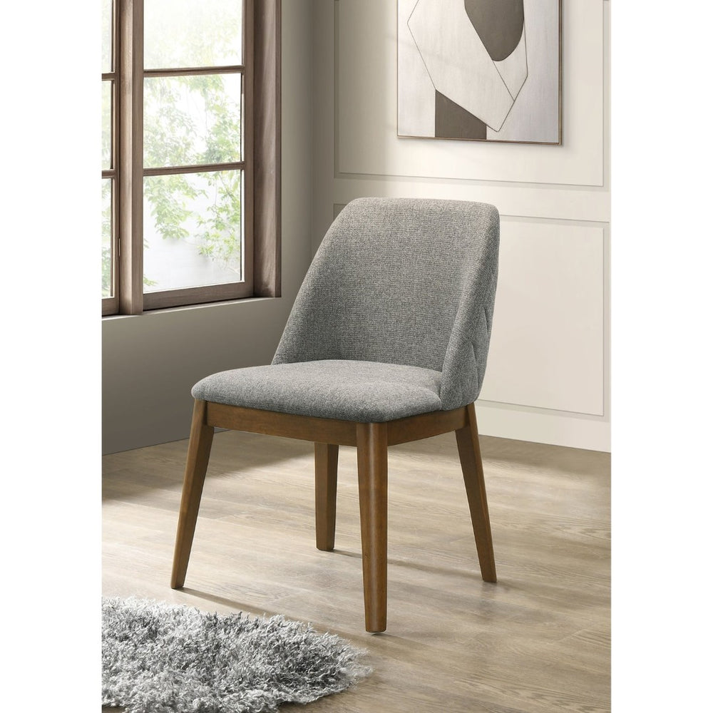 English Elm Hutchins Quilted Upholstered Dining Chair Set Rubberwood Legs Transitional Style B062P516922