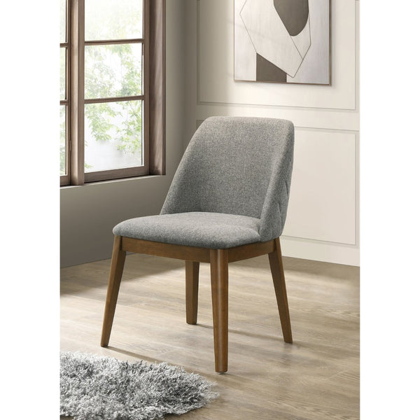English Elm Hutchins Quilted Upholstered Dining Chair Set Rubberwood Legs Transitional Style B062P516922