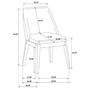English Elm Hutchins Quilted Upholstered Dining Chair Set Rubberwood Legs Transitional Style B062P516922