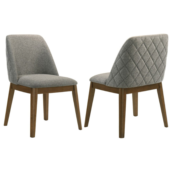 English Elm Hutchins Quilted Upholstered Dining Chair Set Rubberwood Legs Transitional Style B062P516922