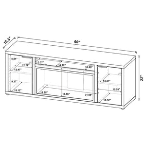 English Elm Lodi Mango Wood Grain Fireplace Tv Stand with Storage Doors for Living Rooms B062P516926
