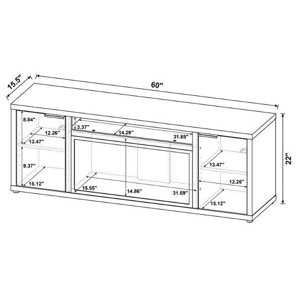 English Elm Lodi Mango Wood Grain Fireplace Tv Stand with Storage Doors for Living Rooms B062P516926