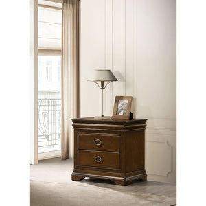 English Elm Leonide Cherry Wood 2-drawer Nightstand with Usb Charging and Felt Jewelry Storage B062P516945