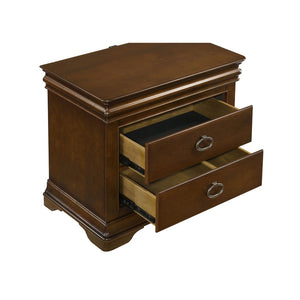 English Elm Leonide Cherry Wood 2-drawer Nightstand with Usb Charging and Felt Jewelry Storage B062P516945