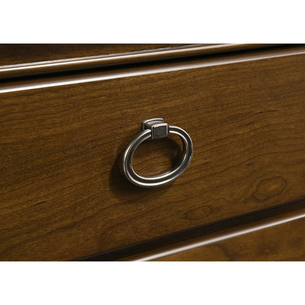 English Elm Leonide Cherry Wood 2-drawer Nightstand with Usb Charging and Felt Jewelry Storage B062P516945