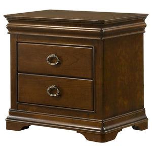 English Elm Leonide Cherry Wood 2-drawer Nightstand with Usb Charging and Felt Jewelry Storage B062P516945