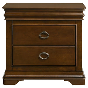 English Elm Leonide Cherry Wood 2-drawer Nightstand with Usb Charging and Felt Jewelry Storage B062P516945