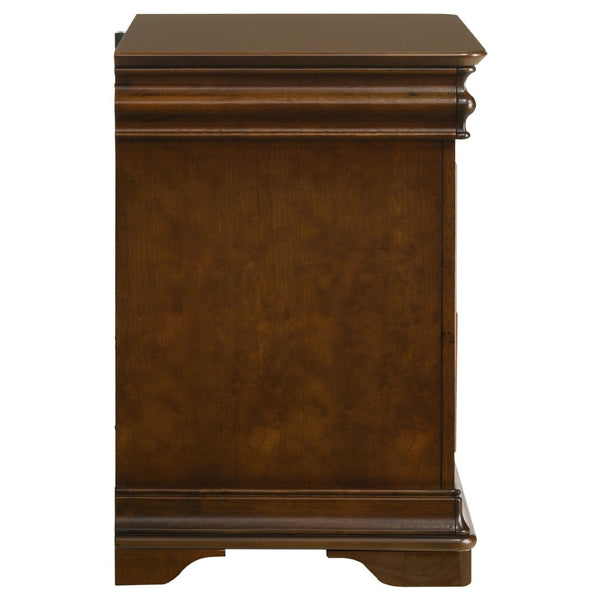English Elm Leonide Cherry Wood 2-drawer Nightstand with Usb Charging and Felt Jewelry Storage B062P516945