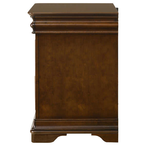 English Elm Leonide Cherry Wood 2-drawer Nightstand with Usb Charging and Felt Jewelry Storage B062P516945