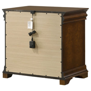 English Elm Leonide Cherry Wood 2-drawer Nightstand with Usb Charging and Felt Jewelry Storage B062P516945