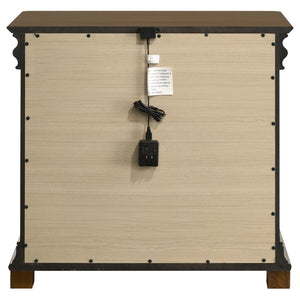 English Elm Leonide Cherry Wood 2-drawer Nightstand with Usb Charging and Felt Jewelry Storage B062P516945