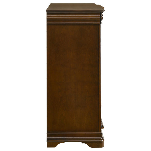 English Elm Leonide Nine Drawer Cherry Veneer Dresser with Crown Molding for Traditional Bedrooms B062P516946