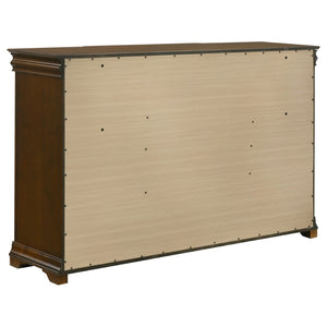 English Elm Leonide Nine Drawer Cherry Veneer Dresser with Crown Molding for Traditional Bedrooms B062P516946