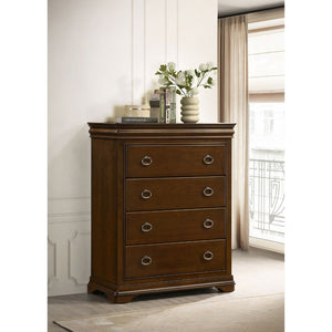 English Elm Leonide Traditional 4-drawer Chest with Cedar Lining and Crown Molding Detail B062P516949