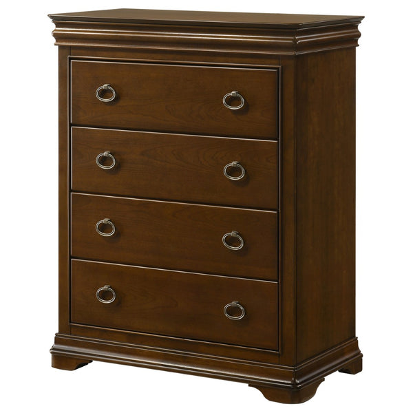 English Elm Leonide Traditional 4-drawer Chest with Cedar Lining and Crown Molding Detail B062P516949