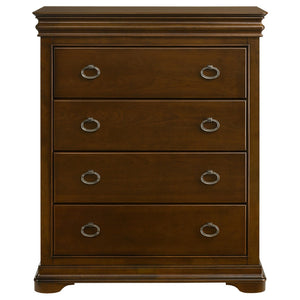 English Elm Leonide Traditional 4-drawer Chest with Cedar Lining and Crown Molding Detail B062P516949