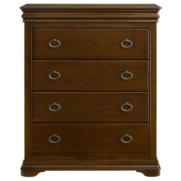 English Elm Leonide Traditional 4-drawer Chest with Cedar Lining and Crown Molding Detail B062P516949