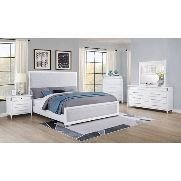 English Elm Robinson Three Drawer Nightstand Solid Wood Bedside with Brushed Nickel Pulls Modern B062P516989
