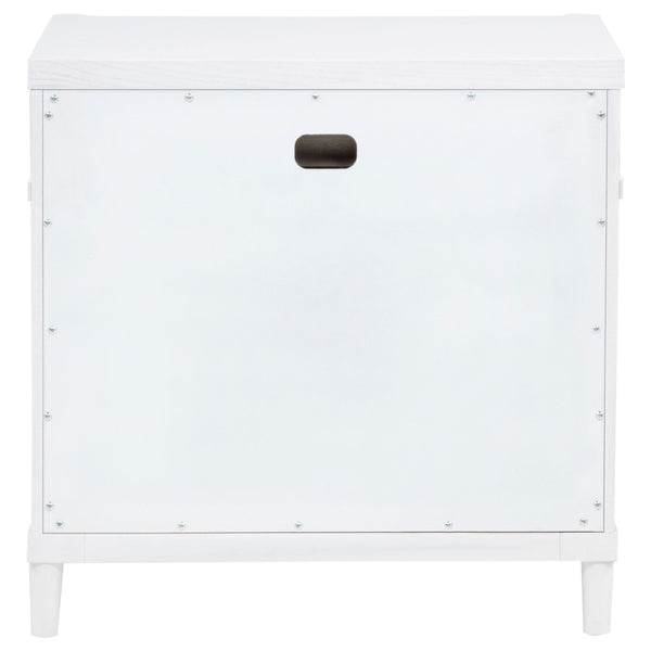English Elm Robinson Three Drawer Nightstand Solid Wood Bedside with Brushed Nickel Pulls Modern B062P516989