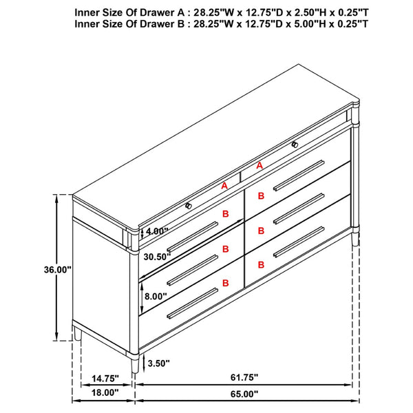 English Elm Robinson Eight Drawer Dresser Solid Wood Dovetail Build for Calm Bedroom Storage B062P516990