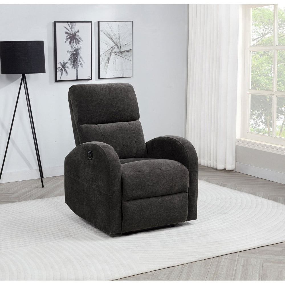 English Elm Kim Compact Power Recliner with High Back Topstitch Fabric for Small Space Living B062P517022