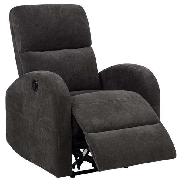 English Elm Kim Compact Power Recliner with High Back Topstitch Fabric for Small Space Living B062P517022