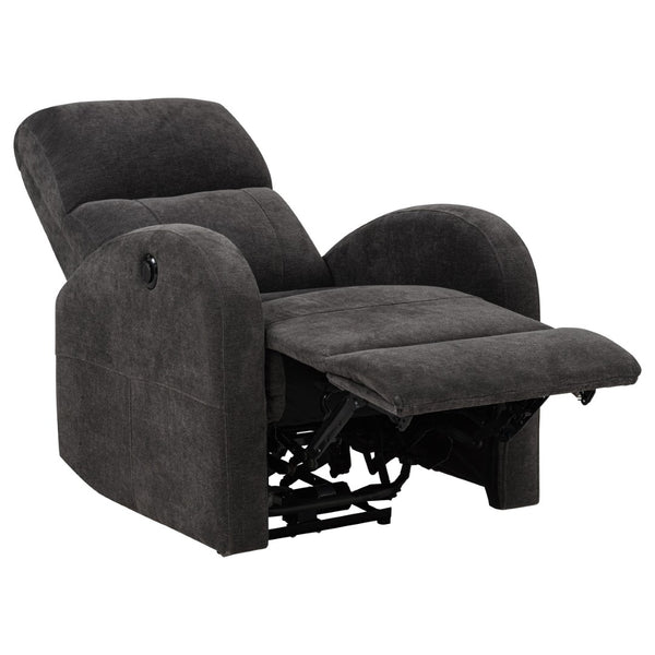 English Elm Kim Compact Power Recliner with High Back Topstitch Fabric for Small Space Living B062P517022
