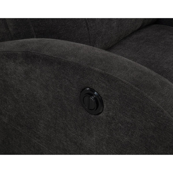English Elm Kim Compact Power Recliner with High Back Topstitch Fabric for Small Space Living B062P517022