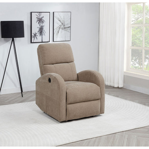 English Elm Kim Camel Fabric Power Recliner Lay Flat Chair for Compact Living Spaces B062P517023