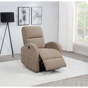 English Elm Kim Camel Fabric Power Recliner Lay Flat Chair for Compact Living Spaces B062P517023