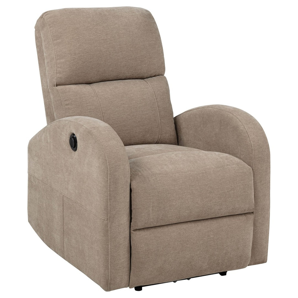 English Elm Kim Camel Fabric Power Recliner Lay Flat Chair for Compact Living Spaces B062P517023