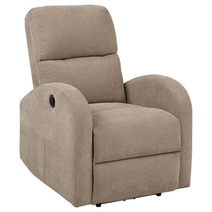 English Elm Kim Camel Fabric Power Recliner Lay Flat Chair for Compact Living Spaces B062P517023