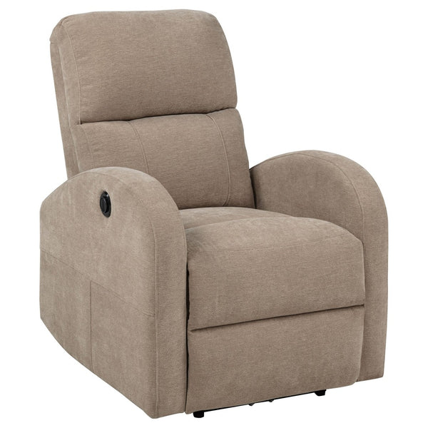 English Elm Kim Camel Fabric Power Recliner Lay Flat Chair for Compact Living Spaces B062P517023