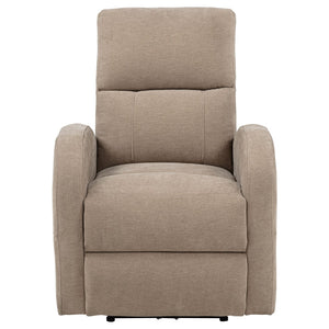 English Elm Kim Camel Fabric Power Recliner Lay Flat Chair for Compact Living Spaces B062P517023
