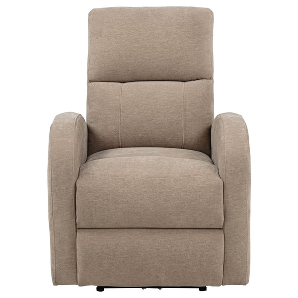 English Elm Kim Camel Fabric Power Recliner Lay Flat Chair for Compact Living Spaces B062P517023