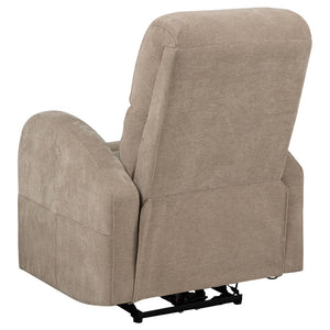 English Elm Kim Camel Fabric Power Recliner Lay Flat Chair for Compact Living Spaces B062P517023