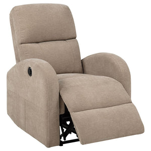English Elm Kim Camel Fabric Power Recliner Lay Flat Chair for Compact Living Spaces B062P517023