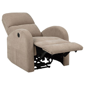 English Elm Kim Camel Fabric Power Recliner Lay Flat Chair for Compact Living Spaces B062P517023