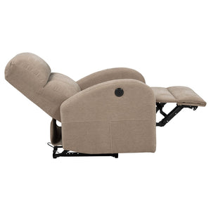 English Elm Kim Camel Fabric Power Recliner Lay Flat Chair for Compact Living Spaces B062P517023