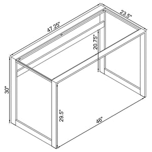 English Elm Colfax Tempered Glass Writing Desk with Chrome Frame for Modern Home Office Use B062P517027