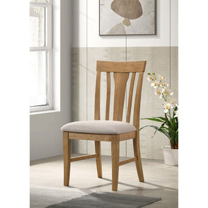 English Elm Auburn Rubberwood Slat Back Dining Chair Set with Padded Seat for Casual Elegance B062P517031