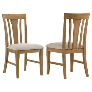 English Elm Auburn Rubberwood Slat Back Dining Chair Set with Padded Seat for Casual Elegance B062P517031