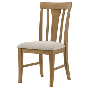 English Elm Auburn Rubberwood Slat Back Dining Chair Set with Padded Seat for Casual Elegance B062P517031