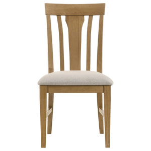 English Elm Auburn Rubberwood Slat Back Dining Chair Set with Padded Seat for Casual Elegance B062P517031