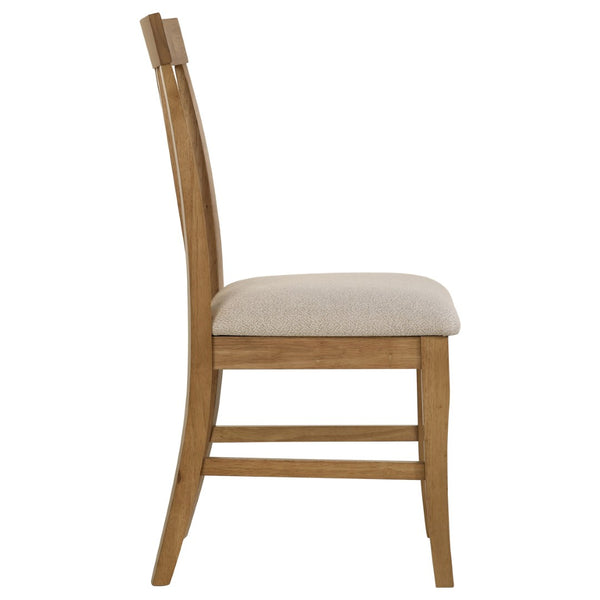 English Elm Auburn Rubberwood Slat Back Dining Chair Set with Padded Seat for Casual Elegance B062P517031