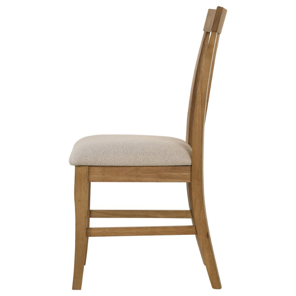 English Elm Auburn Rubberwood Slat Back Dining Chair Set with Padded Seat for Casual Elegance B062P517031