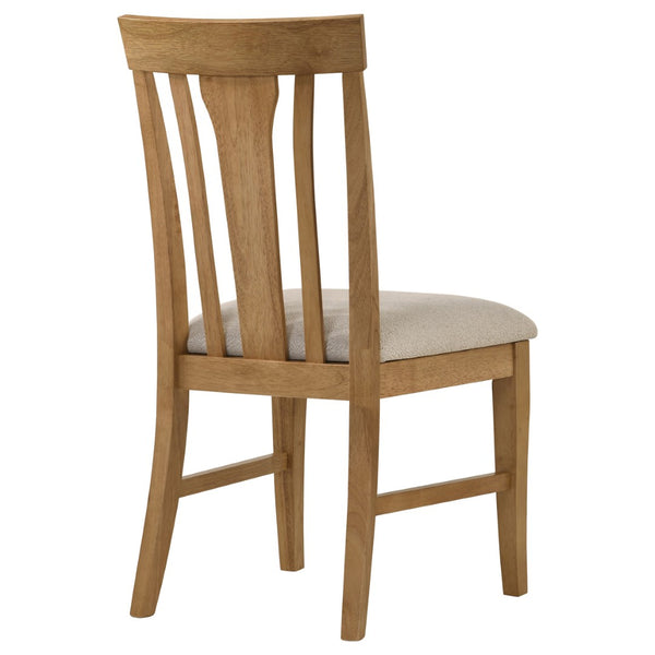 English Elm Auburn Rubberwood Slat Back Dining Chair Set with Padded Seat for Casual Elegance B062P517031